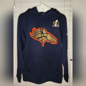 Nike Broncos Men's Hoodie Size S Blue Super Bawl 50 Long Sleeve